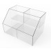 FixtureDisplays® Small 4-Slot Double Wide Tiered Acrylic Desktop Organizer - Ideal for Makeup and Pens 100813